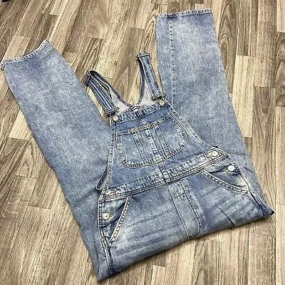 DIVIDED By H&M Straight Leg Light Wash Blue Denim Bib Overall Jeans Women's 4 • $47