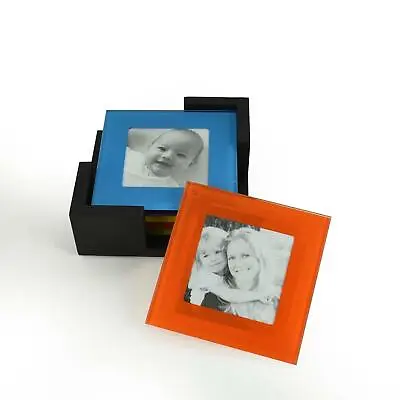 £5.98 • Buy Glass Photo And Picture Frame Coasters Photo Insert Square Placemat