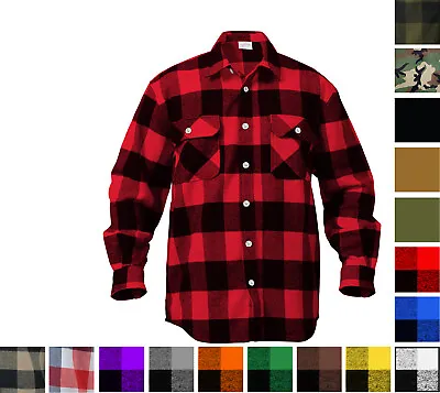 Plaid Flannel Shirt Brawny Buffalo Heavyweight Long Sleeve Checkered Lumberjack • $49.99