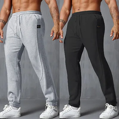 Mens Jogger Athletic Regular Gym Work Out DrawString Casual Sweatpants Pockets • $10.99