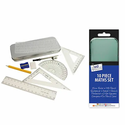 Tallon Compact Maths Geometry Set With Compass Ruler Protractor Square Sharpener • £3.99