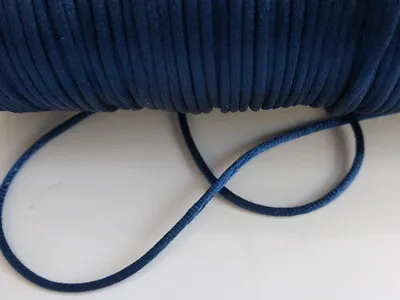 £0.99 • Buy 10 Metres X Dark Blue 2mm Rattail Rat Tail Satin Nylon Threading Beading Cord
