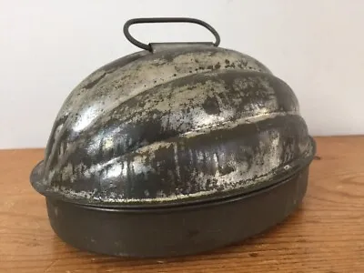 Vtg Antique Kreamer Melon Shaped Metal Tin Steamed Pudding Bread Cake Mold • $35.99