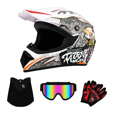 DOT Adult Motorcycle Helmet For Off-road Dirt Bike ATV With Gloves/Goggle/Mask • $35.99