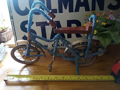 Classic Wooden Metal Miniature Chopper Bicycle Model Indian Handicraft  • £17.99