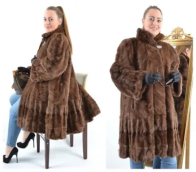 Us4823 Real Section Mink Fur Coat Ranch Mink Jacket Size 2xl - Nerzmantel • $399