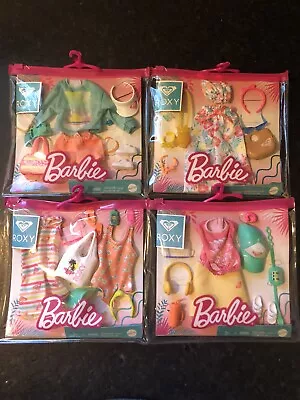 Barbie Roxy Fashion Pack Beach Swimsuit Clothes Accessories Lot Of 4 Outfits New • $28