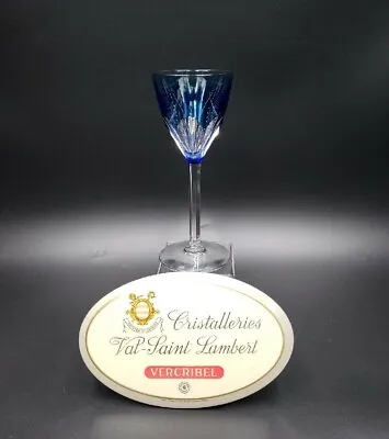 $99.88 • Buy Val St Lambert GEVAERT TCPL Cobalt Blue Roemer Wine Glass EXCELLENT Cut To Clear