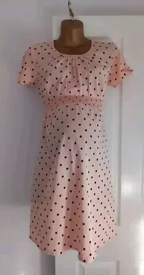 Ladies Pink Spot Maternity Dress - Size 10 - New Look • $6.21