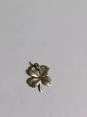 Vintage Silver Tone Clover Lucky Leaf Charm • $12