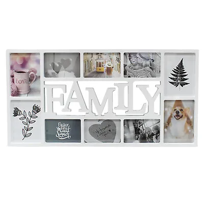 10 Photo Frame 3D Family Multi Collage Aperture Black White Picture Wall Hanging • £18.99