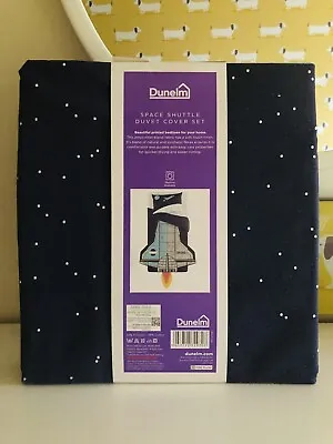 £9.99 • Buy Space Shuttle Bedding Dunelm Reversible Design Single Kids Duvet Cover Set
