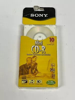 Sony Mini CD-R Blank Discs Pack Of 10 + Jewel Cases 200MB 22 Min 8cm 1x - 24x • $17.99