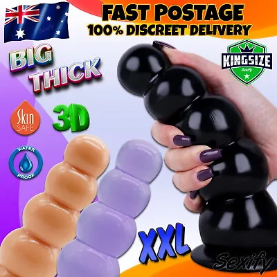 Extra Large BIG FAT Anal Butt Plug Beads Monster Huge Dildo XL Thick Sex Toy • $26.95