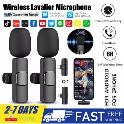 Wireless Lavalier Microphone For Phone Android Ios Vlog Live Stream Mic • £17.09