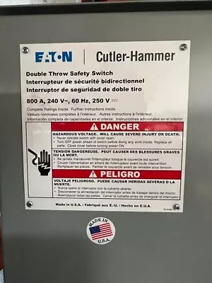 Eaton / Cutler Hammer Safety Switch - 800 Amp - 240 V • $1600
