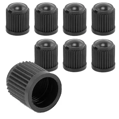 8X BLACK Plastic Tire Valves Air Dust Cover Stem Caps For Wheel Car SUV Bike  • $0.99