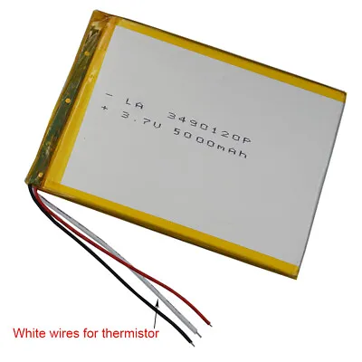 3.7V 5000 MAh 3490120 Li Lipo Battery Thermistor 3 Wires For Tablet PC Netbook • £13.08