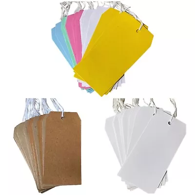 30Pcs LARGE CARD LUGGAGE Gift TAGS & String Blank Tie On Labels Travel Suitcase • £3.99