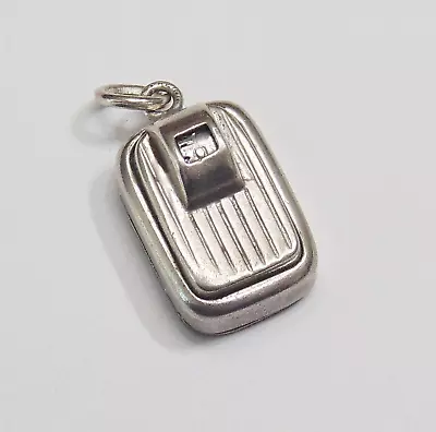 Vtg Sterling Silver Old Fashioned Movable BATHROOM SCALE Enamel Bracelet Charm • $15.50