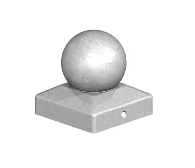 Metal Ball Post Cap Finial Galvanised/Black 3  75mm 4  100mm Fence Post Cap • £4.49