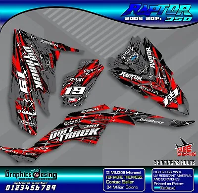 Yamaha Raptor 350 - 2005  2014 Full Graphics Kit Decal Sticker Atv Free Shipping • $159