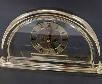 Vintage Verichron Quartz Skeleton Mantel Clock.  Tested. • $34.99