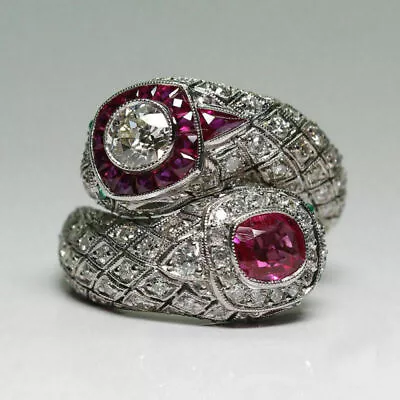 Turkish Jewelry 925 Silver Ruby Gemstone Vintage Retro Women Wedding • $6.06