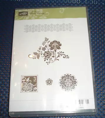 STAMPIN UP ~ FRESH VINTAGE ~ Clear Mount Red Rubber Stamp Set NEW ~FREE SHIPPING • $11.88