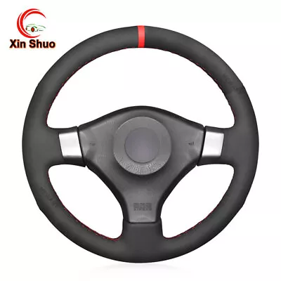 Black Suede Leather Steering Wheel Cover Braid For Nissan 200SX S15 R34 GTR GT-R • $44.86