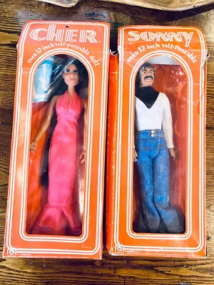 Vintage 1970s Mego Sonny And Cher Dolls 12   • $120