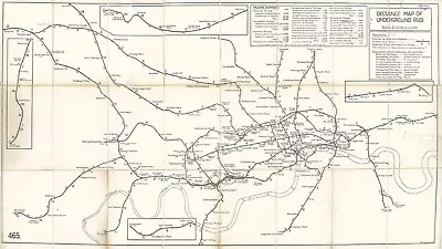 1921 Rare Stingemore London Underground Map Of Journey Times • £24