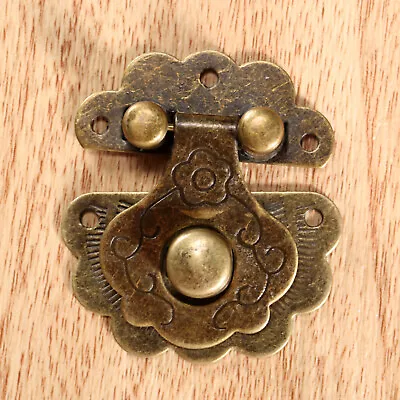 Decorative Vintage Latch Hasp 90 Degrees Hinges Jewelry Wooden Box Hardware • $6.23