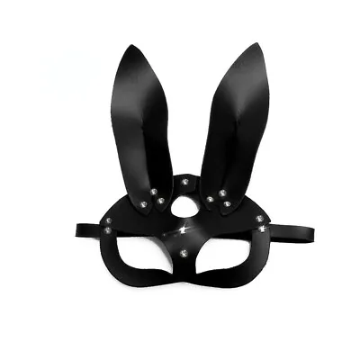 Bunny Rabbit Mask Ears Faux Leather Deluxe Bunny Ears Masquerade Halloween Mask • £199.99