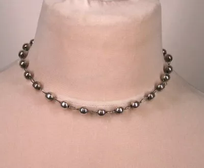 Sterling Silver Bead Choker Style Necklace - 17  Long • $44.20