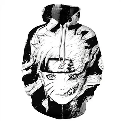 Mens Naruto Hoodie Costumes Anime Clothes Sweatshirts Tops Long Sleeve Outwears- • £17.75