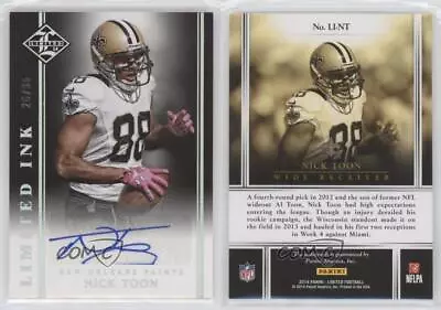 2014 Panini Limited Limited INK Silver /35 Nick Toon #LI-NT Auto • $3.99