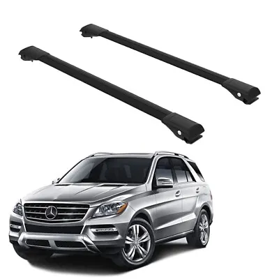 Roof Rack Rails Cross Bars Top Luggage Carrier Mercedes ML W164 2006-2011 Black • $115