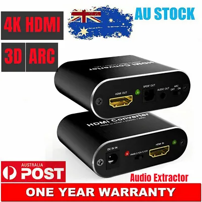 4K Audio Extractor Splitter 3D ARC HDR HDMI To Optical Toslink SPDIF Converter  • $29.35