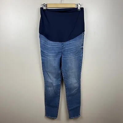 Madewell Maternity Over The Belly Skinny Crop Jeans Size 28  Tencel Denim AJ230 • $34.99