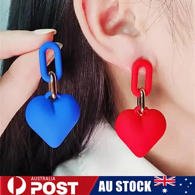 Love Heart Earrings Retro Earrings Acrylic Earrings Exquisite Gift • $9.79