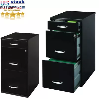 Filing Cabinet 3-Drawer Organizer File Vertical Office Storage W/ Lock Durable • $103.50