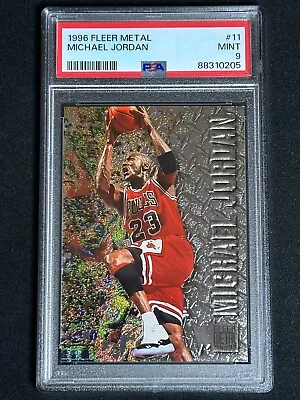 1996 Fleer Metal Michael Jordan #11 PSA 9 MINT Chicago Bulls HOF GOAT • $39.95