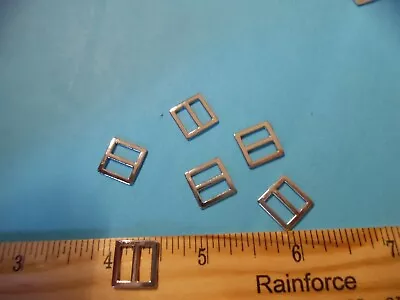 Metal Doll Buckles~silver~1/2  (12mm) Square~set Of 6 • $4