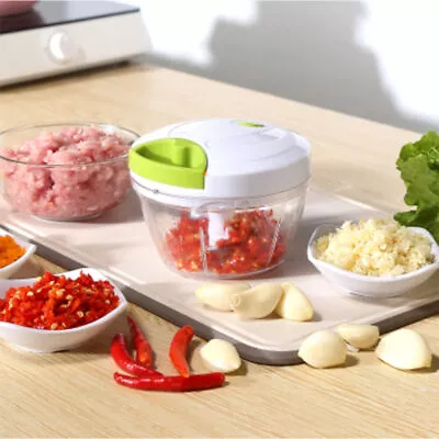 Manual Mini Food Chopper Hand Held Slicer Processor Vegetable Mincer Grinder WTE • $19.99