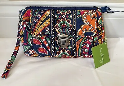 Vera Bradley Pushlock Wristlet Wallet Venetian Paisley Multicolor New With Tag • $20