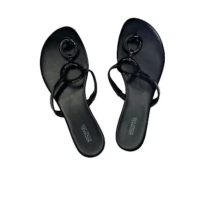 Michael Kors Woman's Claudia Flat Sandal Patent Black  Woman’s Size 9.5M • $25