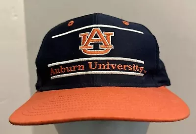 Vintage Auburn Tigers SnapBack Hat Cap The Game Script Split Bar 90s NCAA • $24