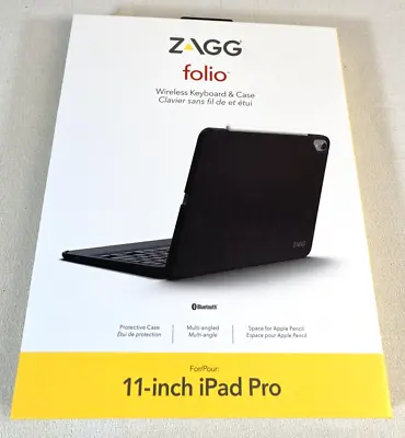 NEW ~ ZAGG Folio Wireless Keyboard & Case For Apple 11”Inch IPad Pro Black • $19.12