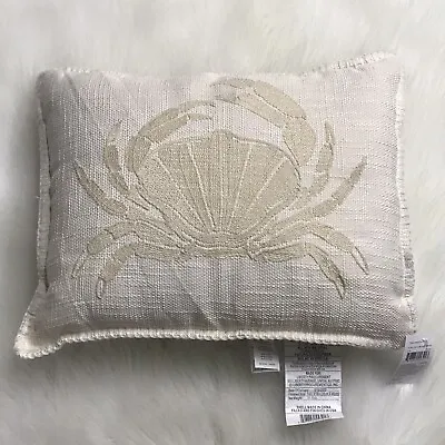 Thro By Marlo Lorenz~ Pillow 14x18  Lumbar CRAB Neutral Coastal Life • $49.95